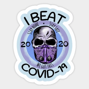 I Beat Covid Sticker